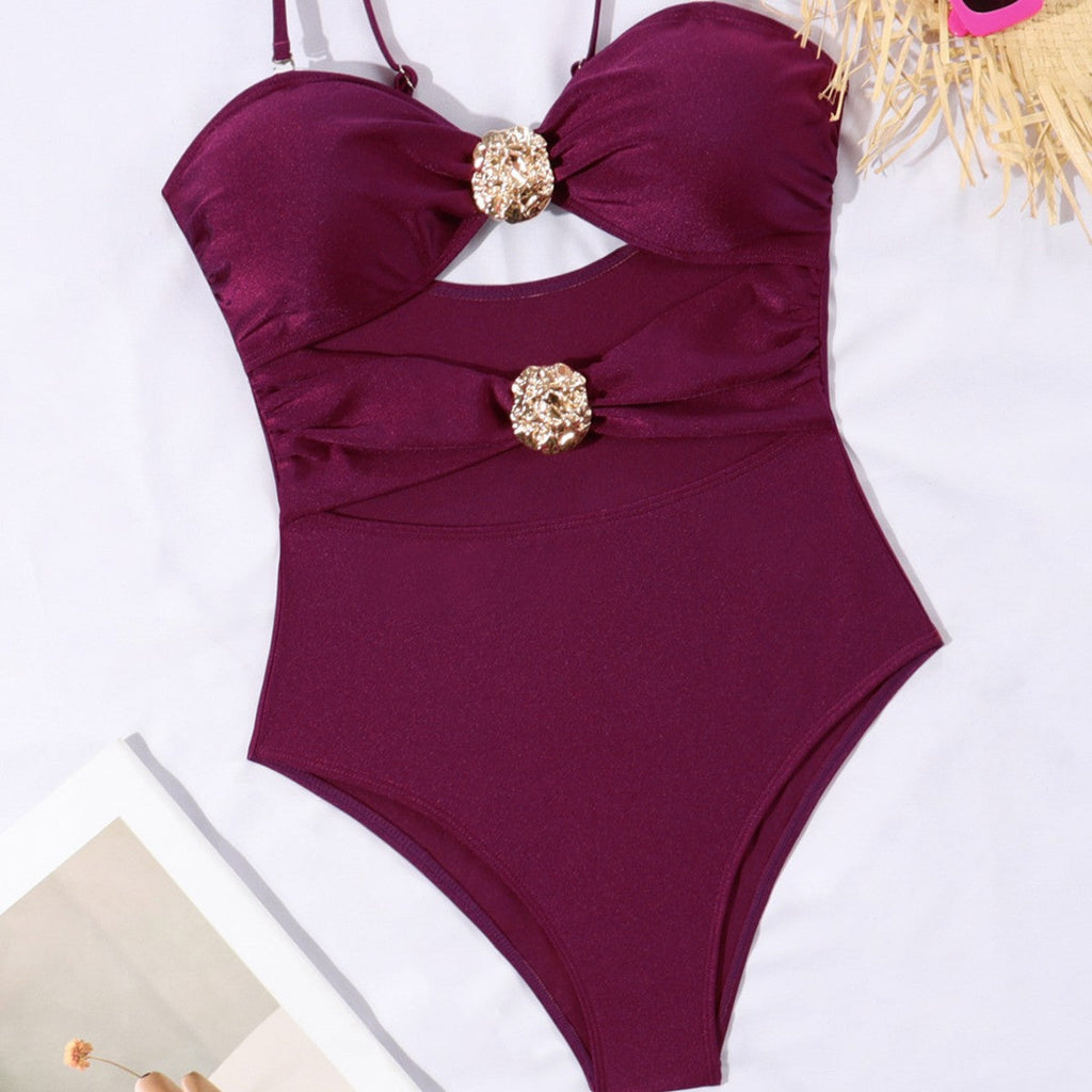Maillot de bain une pièce pour femmes avec des détails de lacet raffinés R&B