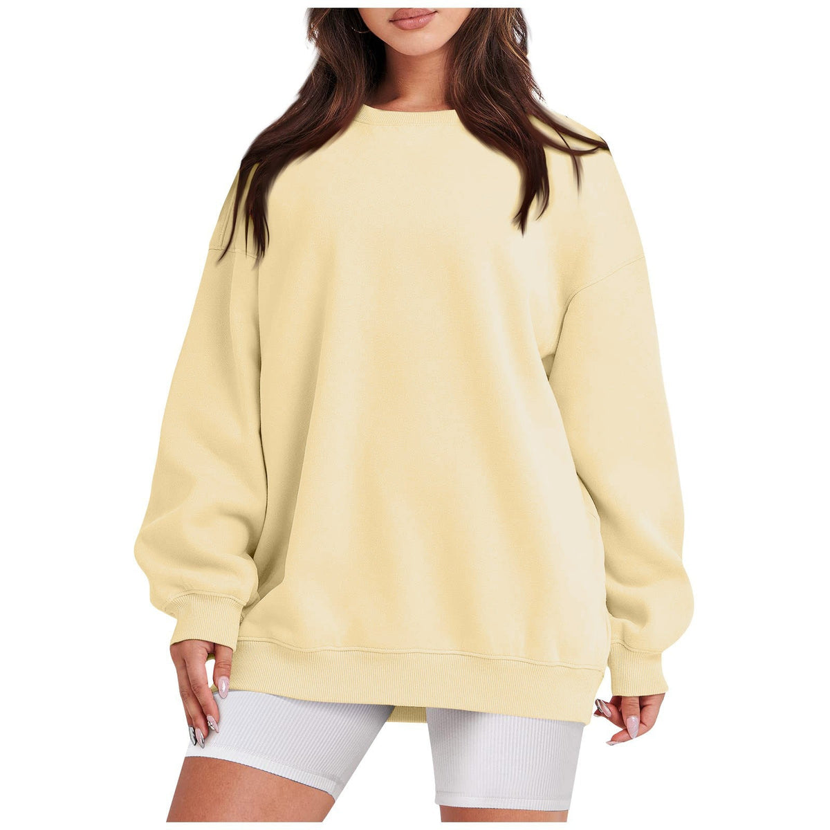 Sweatshirt longline pour femmes avec ourlet côtelé, manches raglan et intérieur gratté Echo Archiv
