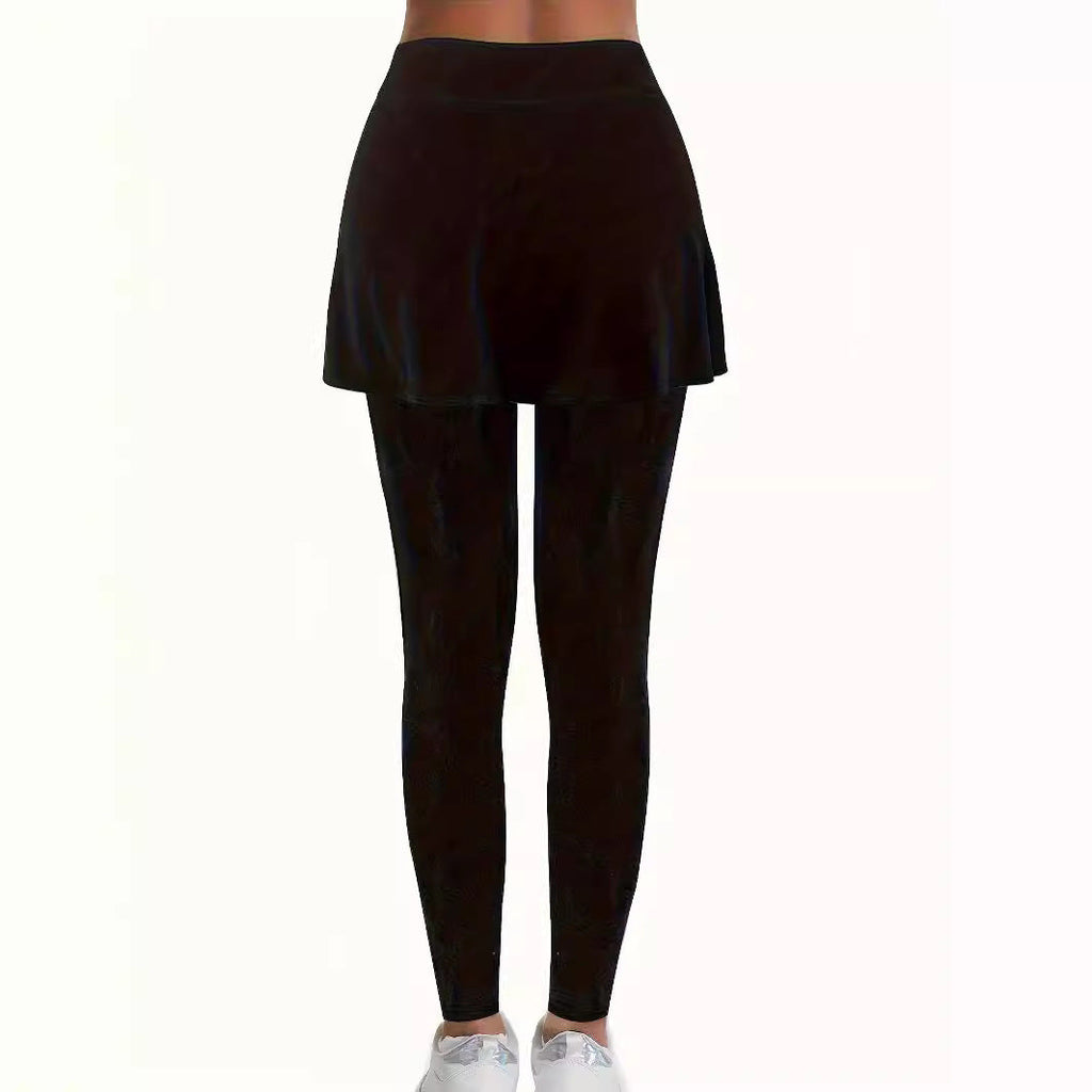 Leggings Taille Haute pour Femmes avec Superposition de Jupe Echoarchiv