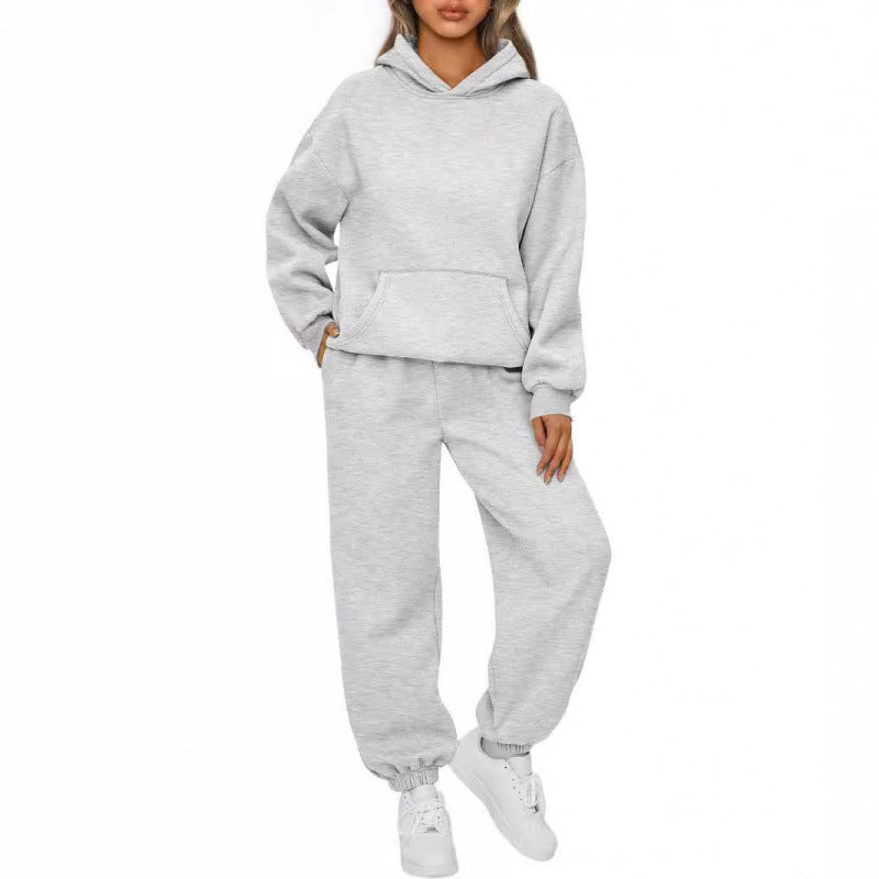 Ensemble de sweat à capuche oversize pour femmes et pantalon de jogging en polaire avec poche kangourou Echo Archiv