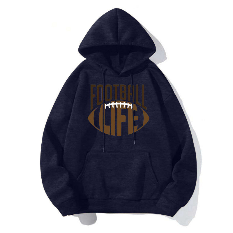 Pull à capuche sportif pour femmes avec motif football Echoarchiv