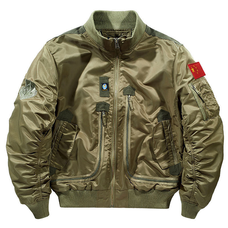 Veste bomber pilote pour hommes avec poches zippées multifonctionnelles, organisateur de manches et col montant Echo Archiv