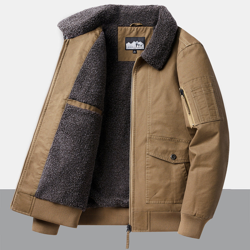 Veste utilitaire urbaine pour hommes avec doublure en fausse fourrure