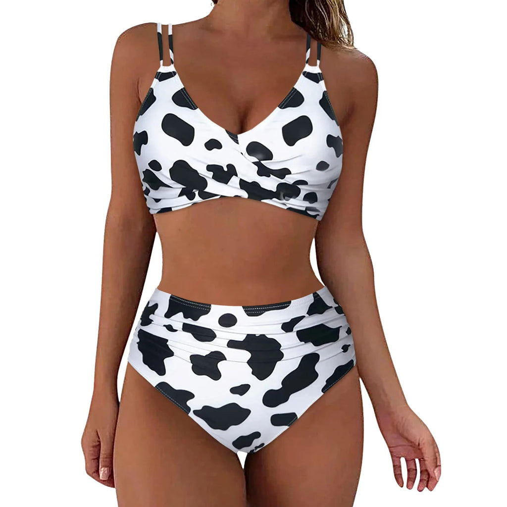 Bikini taille haute tendance pour femmes avec fronces R&B