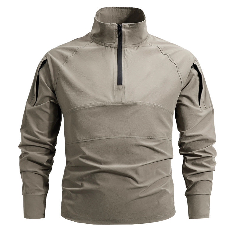 Pull softshell tactique pour hommes à demi-zip avec poches sur les manches et col haut Echo Archiv
