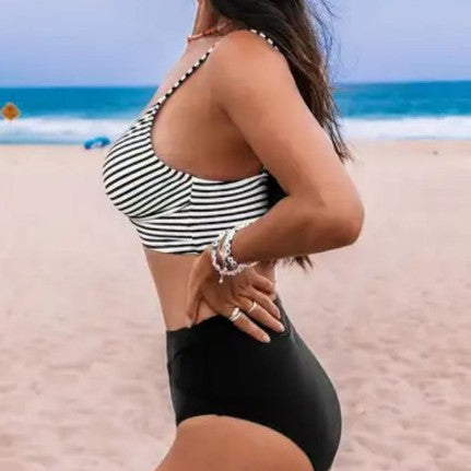 Ensemble de bikini taille haute pour femmes avec haut noué R&B