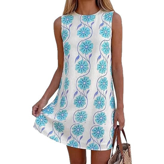 Robe d'été pour femmes au style vintage avec motif floral R&B