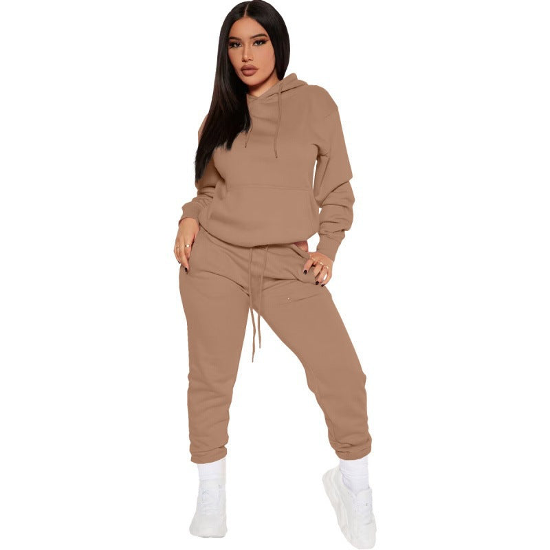 Ensemble de lounge pour femmes en deux parties avec sweat à capuche et pantalon de jogging taille haute en doux French Terry Echo Archiv