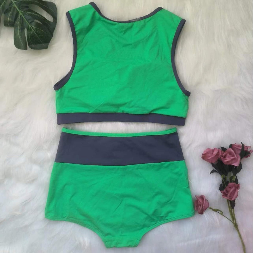 Ensemble de bikini sportif pour femmes avec culotte taille haute R&B