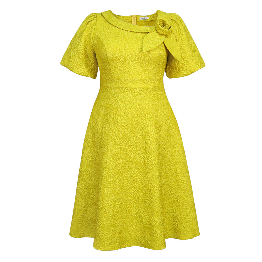 Robe pour femmes avec imprimé floral élégant et décoration en nœud R&B