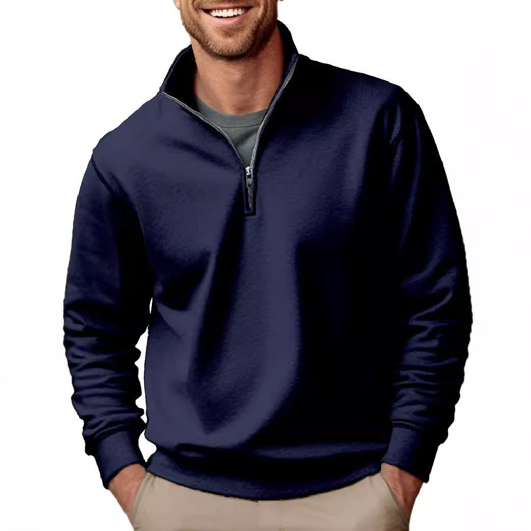 Sweat-shirt pour hommes à demi-zip avec col montant et doublure en polaire douce Echo Archiv
