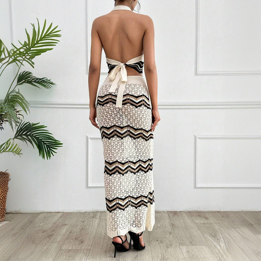 Ensemble élégant pour femmes : Top court et jupe maxi R&B