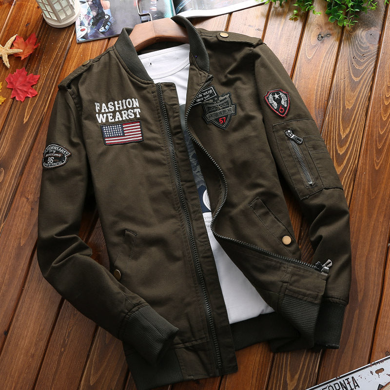 Veste bomber urbaine pour hommes avec col contrasté, poche poitrine zippée et doublure matelassée Echo Archiv