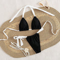 Bikini triangle femme avec bretelles réglables et détail de lien féminin R&B