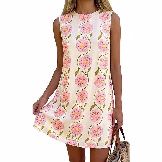 Robe d'été pour femmes au style vintage avec motif floral R&B