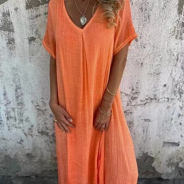 Amber | Robe midi élégante à décolleté en V