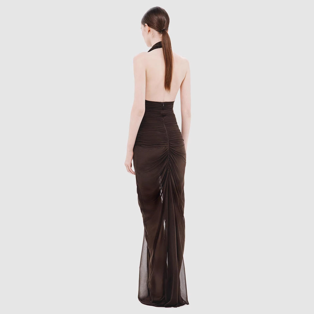 Robe de soirée élégante sans bretelles pour femmes avec drapé raffiné et décolleté plongeant Heidi-Mode