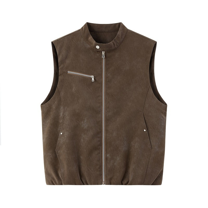 Gilet en cuir stylé pour hommes