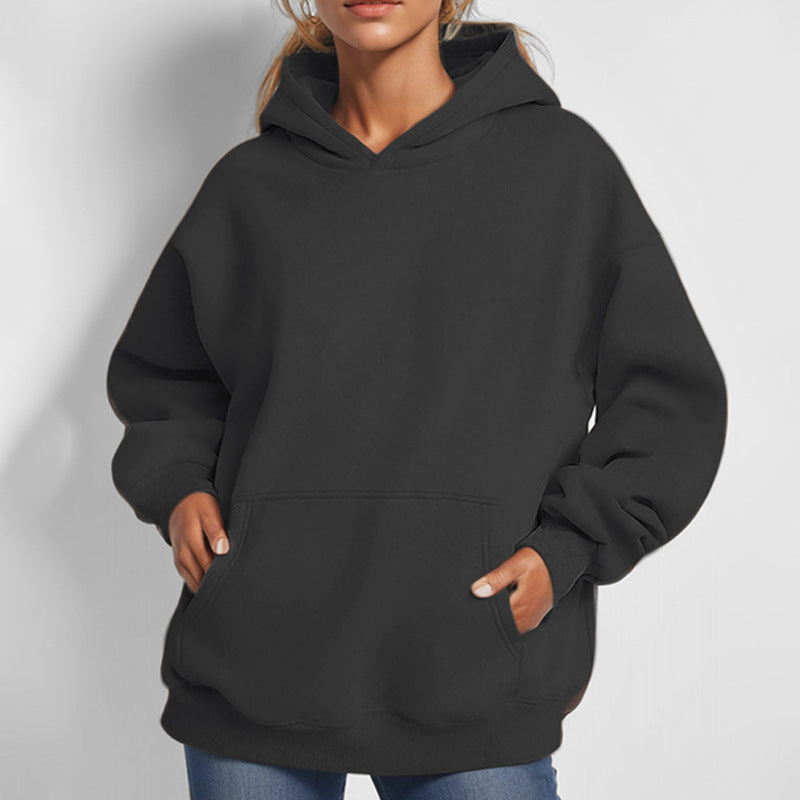 Pull à capuche décontracté pour femmes en French Terry avec coupe d'épaule basse et poche kangourou Echo Archiv