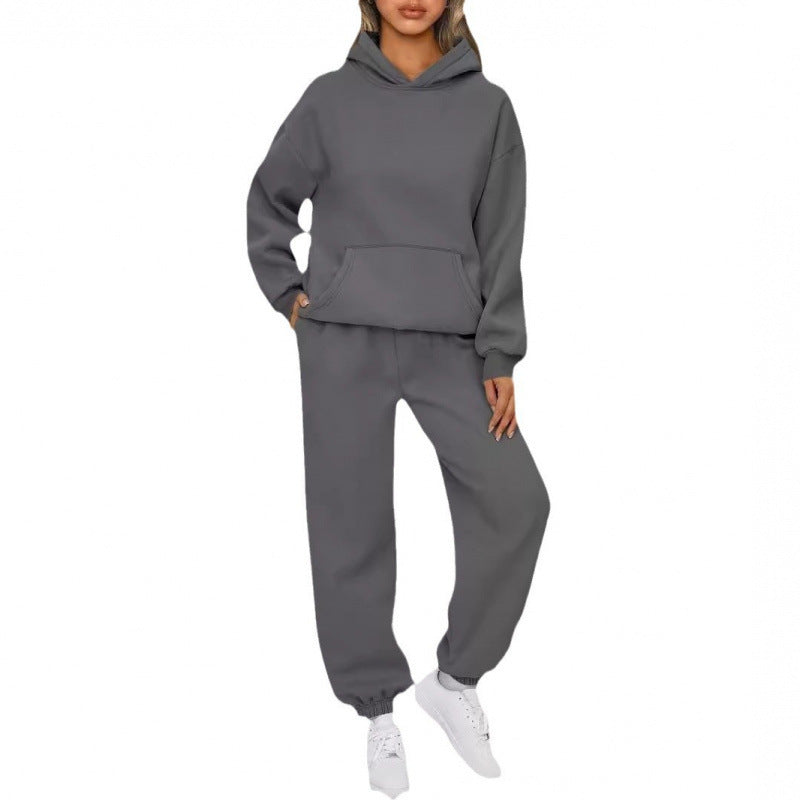 Ensemble de sweat à capuche oversize pour femmes et pantalon de jogging en polaire avec poche kangourou Echo Archiv