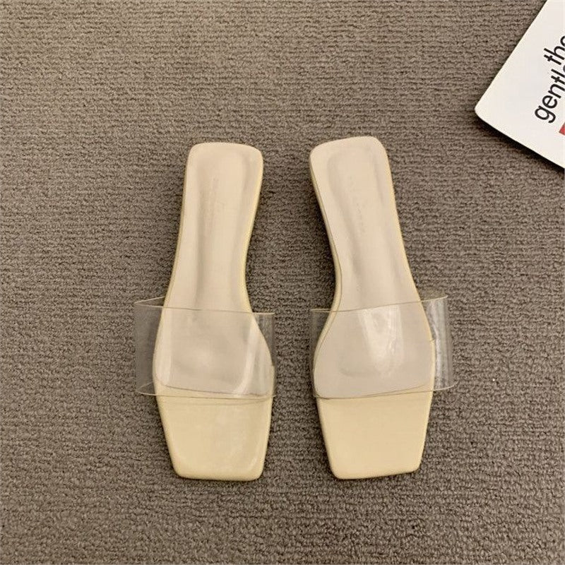 Chaussons transparents élégants pour femmes R&B