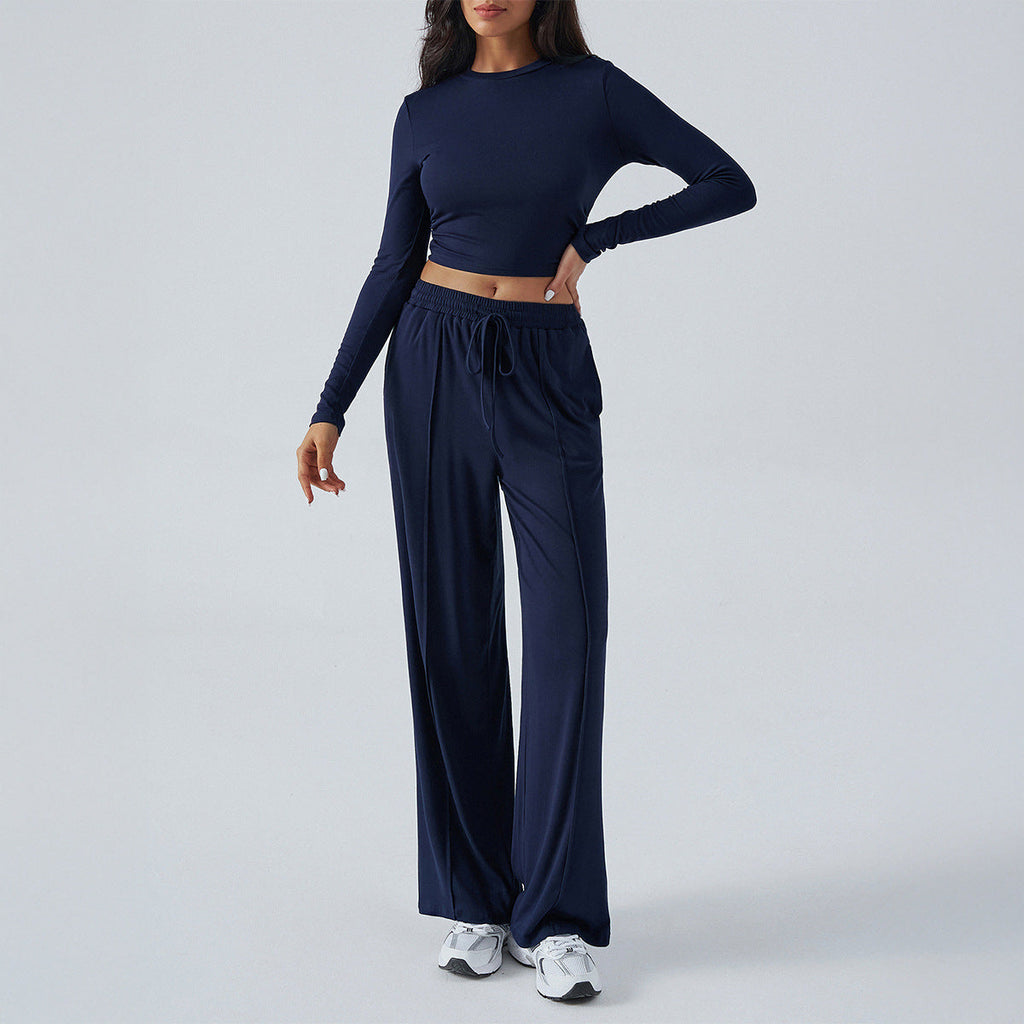 Pantalon lounge large pour femmes avec taille élastique et qualité jersey fluide Echo Archiv