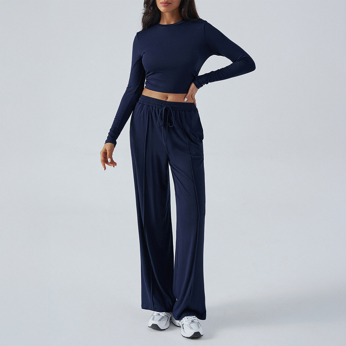 Pantalon lounge large pour femmes avec taille élastique et qualité jersey fluide Echo Archiv