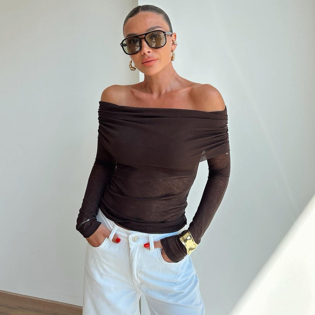Top sans manches en tricot fin pour femmes avec col roulé froncé et coupe cintrée Echo Archiv