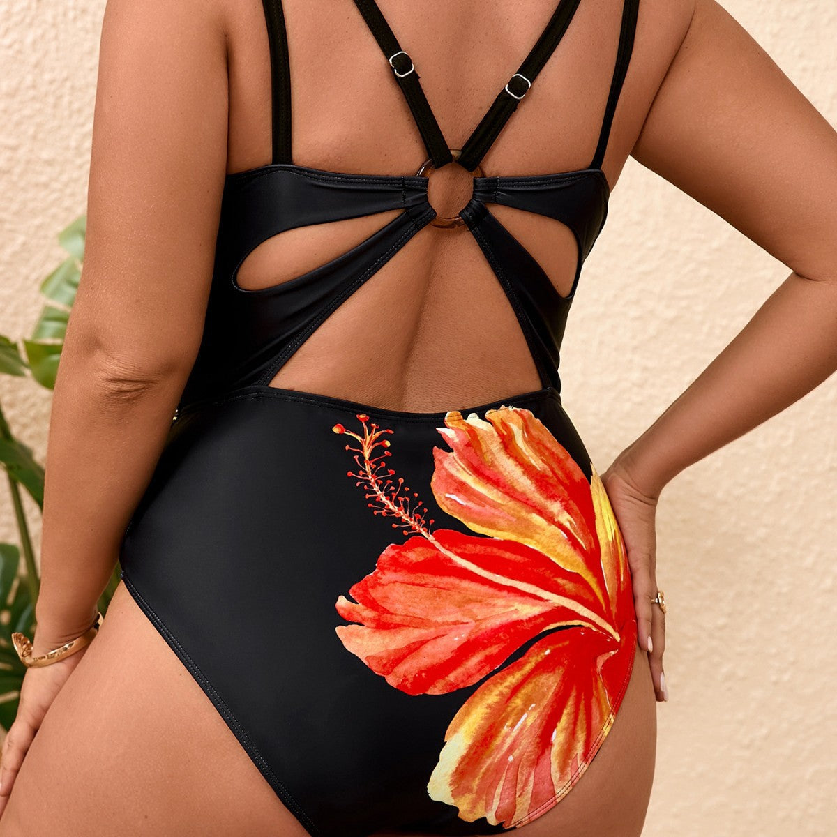 Maillot de bain une pièce pour femme avec design floral et décolleté en V Echo Archiv