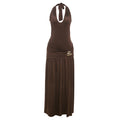 Robe Maxi Élégante pour Femmes avec Drapés Raffinés et Détail Décoratif Heidi-Mode