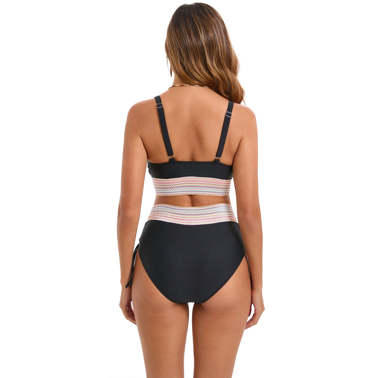 Ensemble de bikini taille haute pour femmes avec détails tendance en lacets R&B