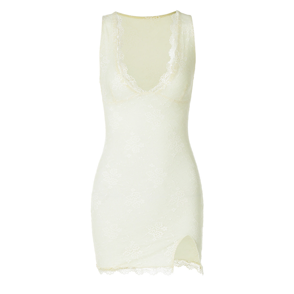 Robe en dentelle flatteuse pour femmes avec décolleté en V et détails délicats Heidi-Mode