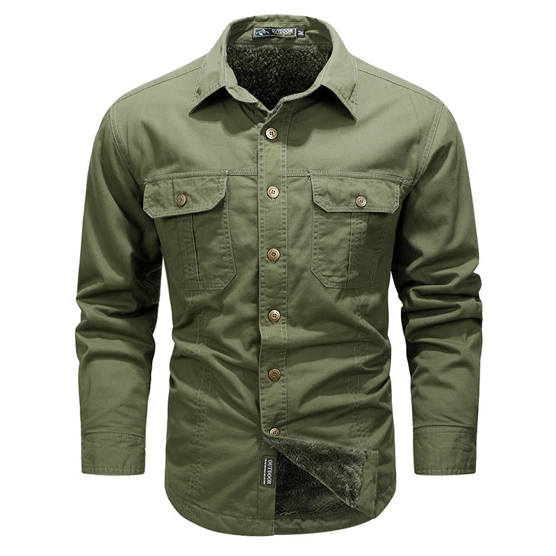 Chemise en toile robuste pour hommes avec poches poitrine doubles et boutonnière intégrale Echo Archiv