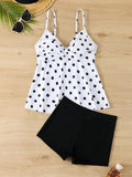Ensemble de Tankini pour femmes avec motif à pois et shorts confortables R&B