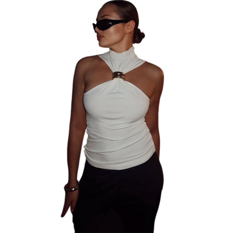 Top élégant pour femmes avec col haut et design épuré Heidi-Mode
