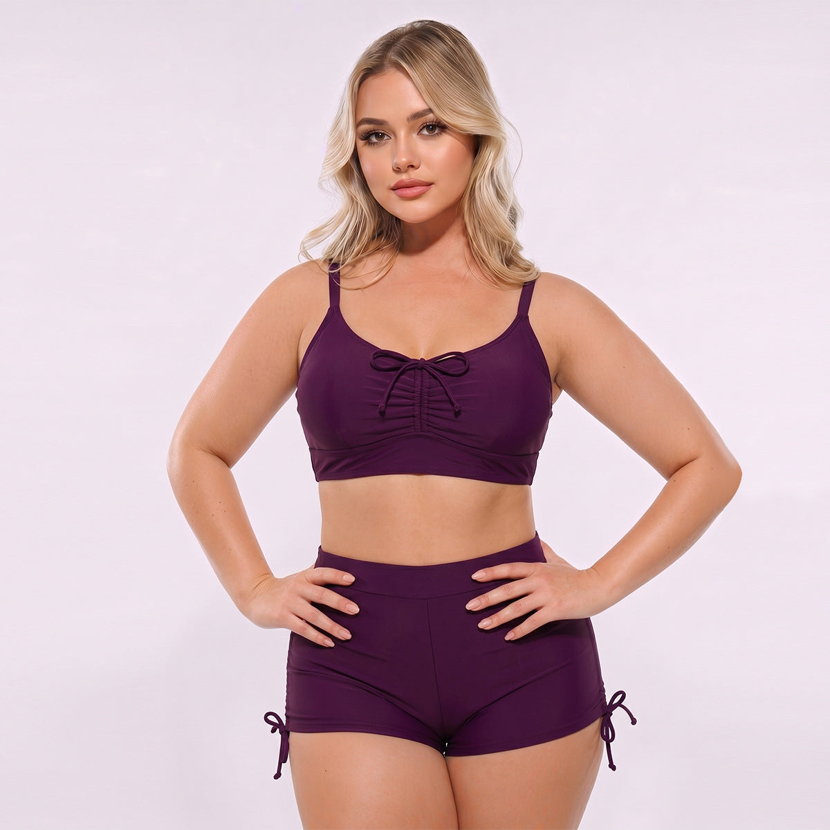 Ensemble de tankini pour femmes à taille haute avec bretelles réglables et fronces Echo Archiv