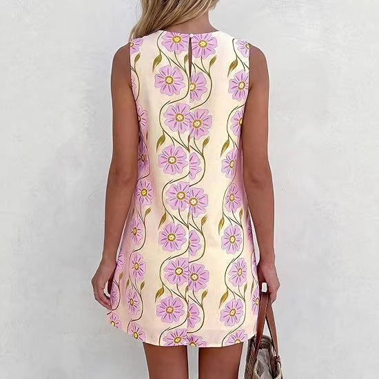 Robe d'été pour femmes au style vintage avec motif floral R&B