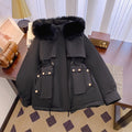 Parka courte utilitaire pour femmes avec col en fausse fourrure volumineux, poches cargo et cordon de serrage cintré Echo Archiv