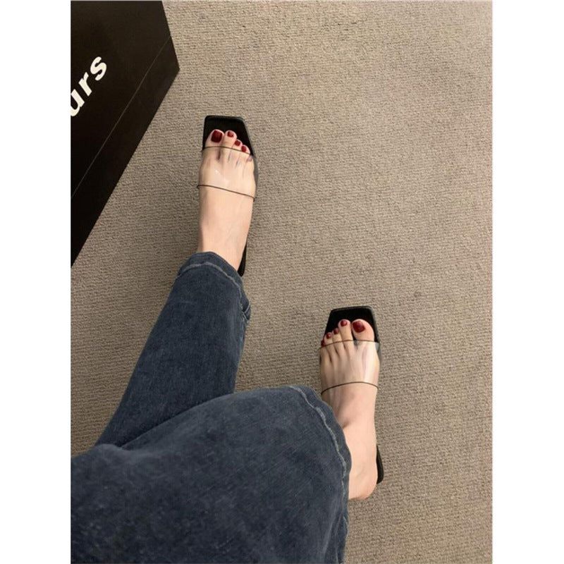 Chaussons transparents élégants pour femmes R&B