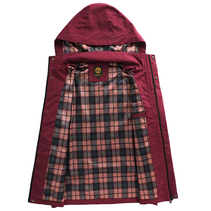 Parka Softshell urbaine pour hommes avec capuche, fermeture éclair à double sens dissimulée et poche sur le bras Echo Archiv