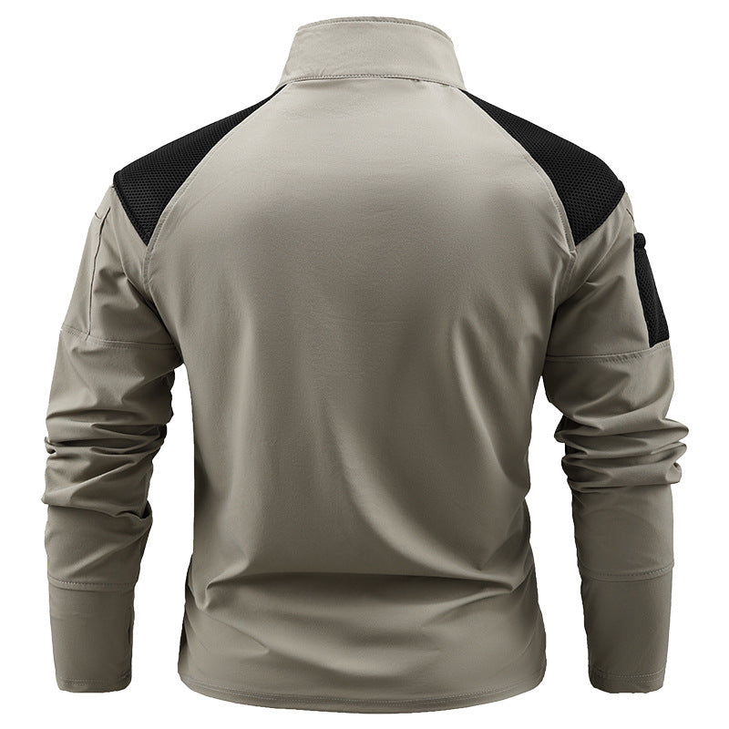 Chemise de combat tactique pour hommes avec demi-fermeture éclair, épaules en mesh respirant et poches multifonctionnelles Echo Archiv