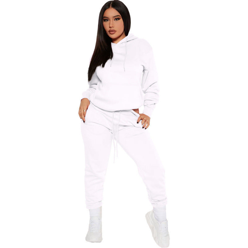 Ensemble de lounge pour femmes en deux parties avec sweat à capuche et pantalon de jogging taille haute en doux French Terry Echo Archiv