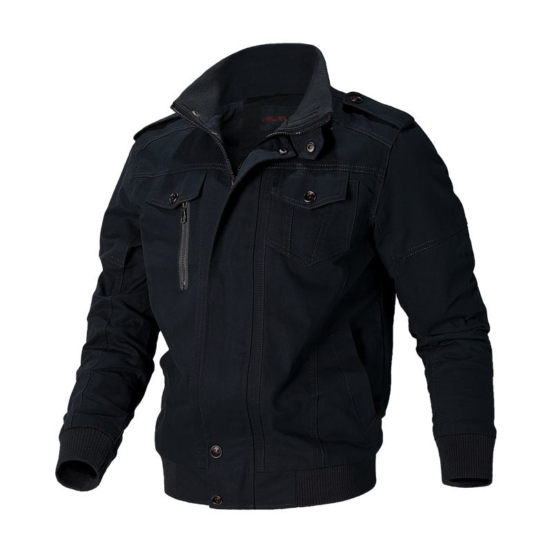 Veste bomber en toile robuste pour hommes au style field avec épaulettes, patte de boutonnage cachée et poches fonctionnelles Echo Archiv