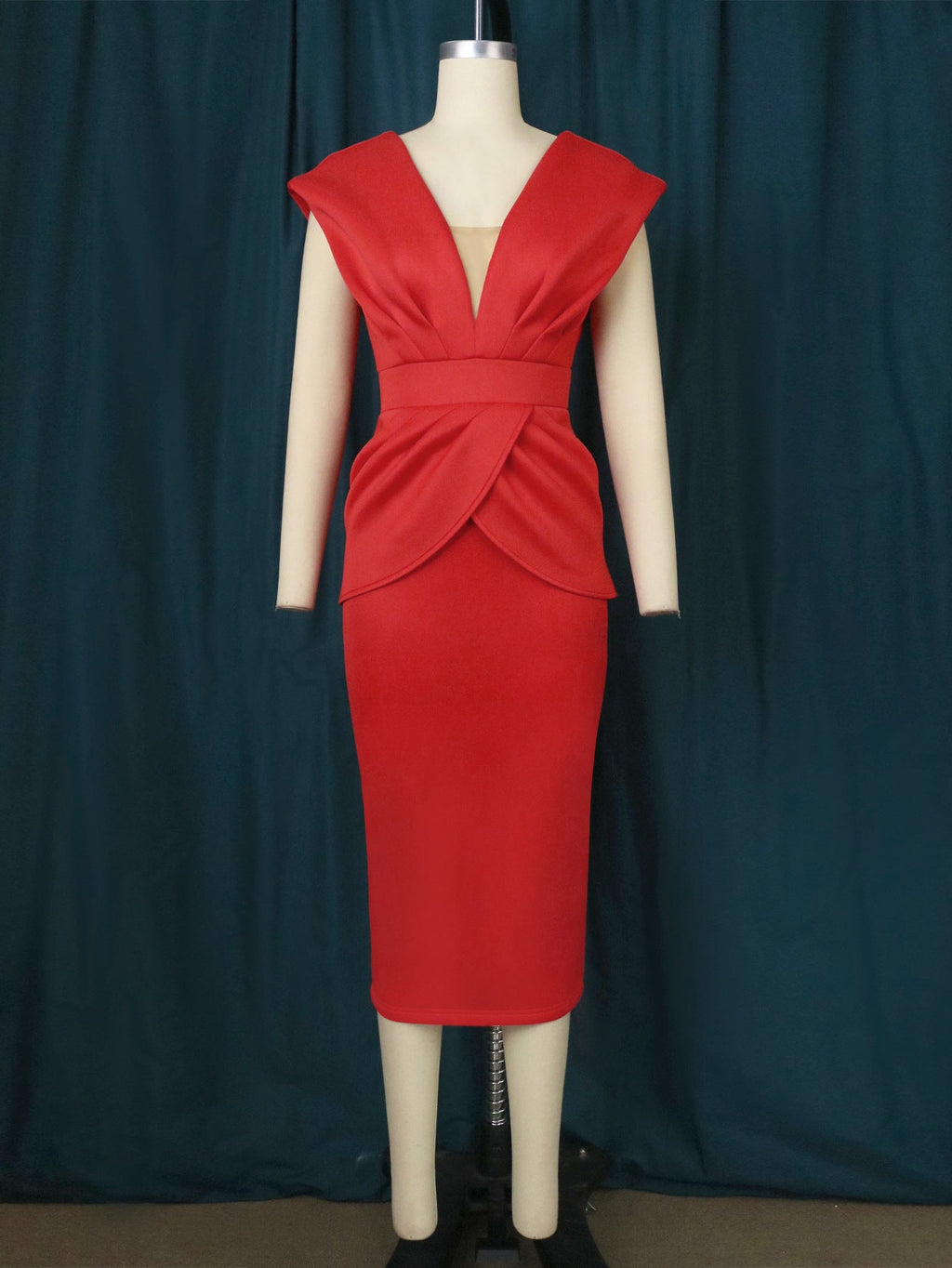 Robe portefeuille ajustée pour femmes avec décolleté en V profond et coupe organique R&B