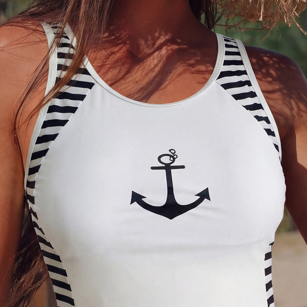 T-shirt de sport pour femmes taille haute au design maritime R&B