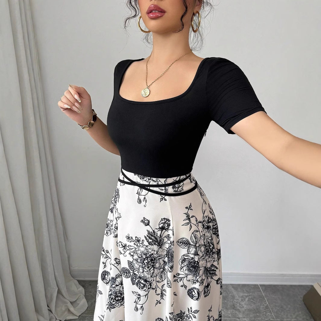 Jupe Maxi Élégante pour Femme avec Motif Floral R&B