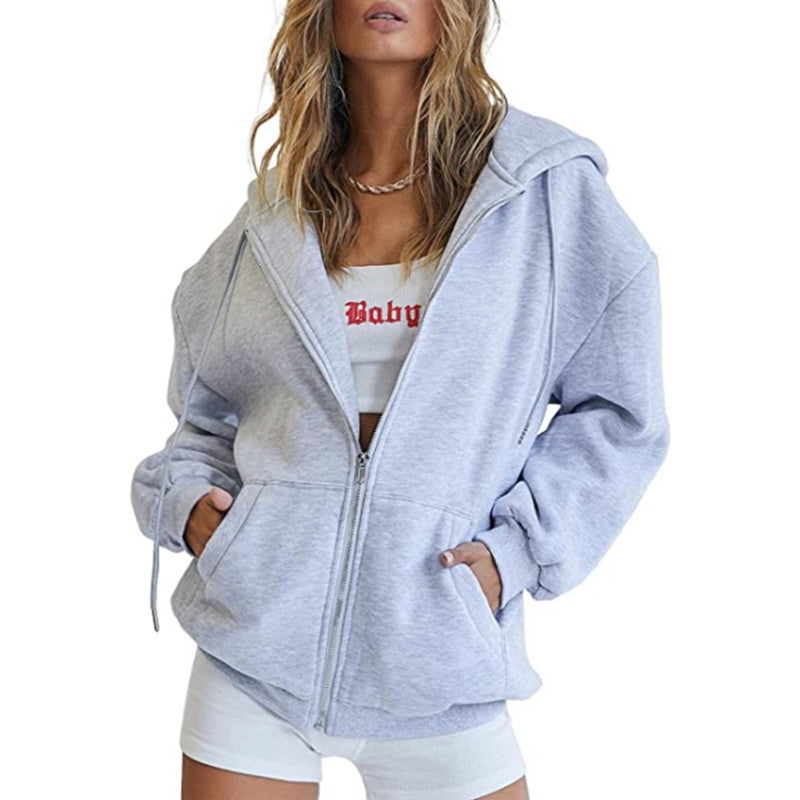 Veste à capuche surdimensionnée pour femmes avec fermeture éclair intégrale et poches kangourou Echo Archiv