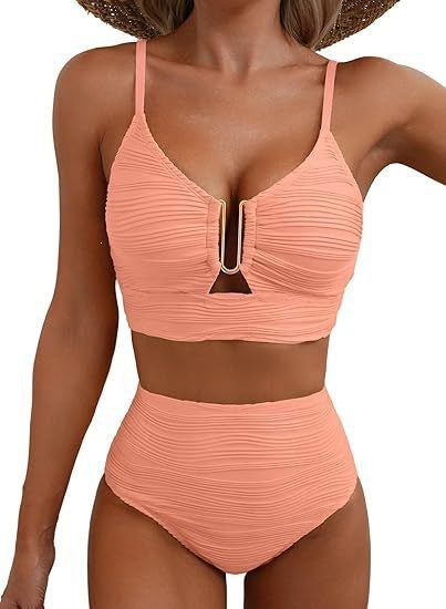 Bikini Femme Taille Haute avec Fronces R&B