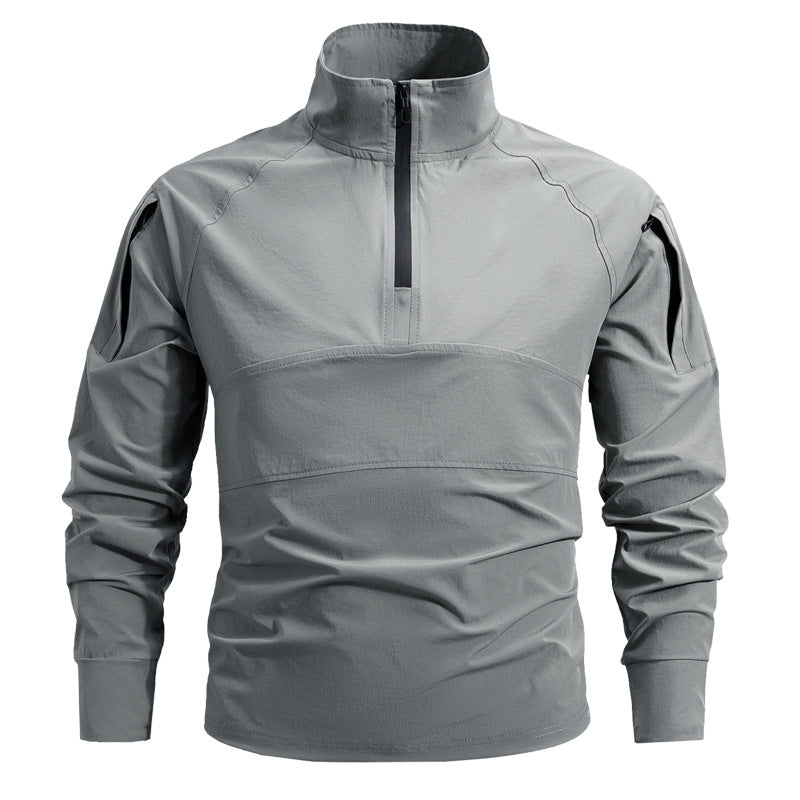 Pull softshell tactique pour hommes à demi-zip avec poches sur les manches et col haut Echo Archiv