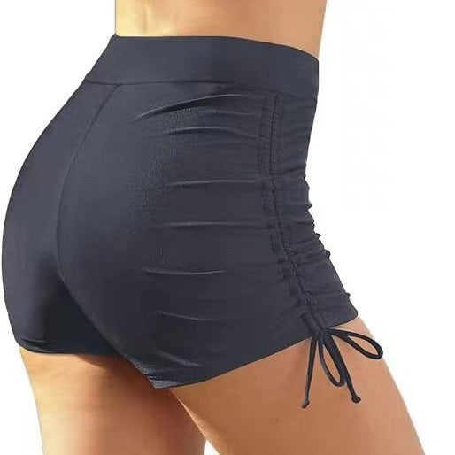 Short de bain féminin flatteur avec fronces et lien latéral R&B